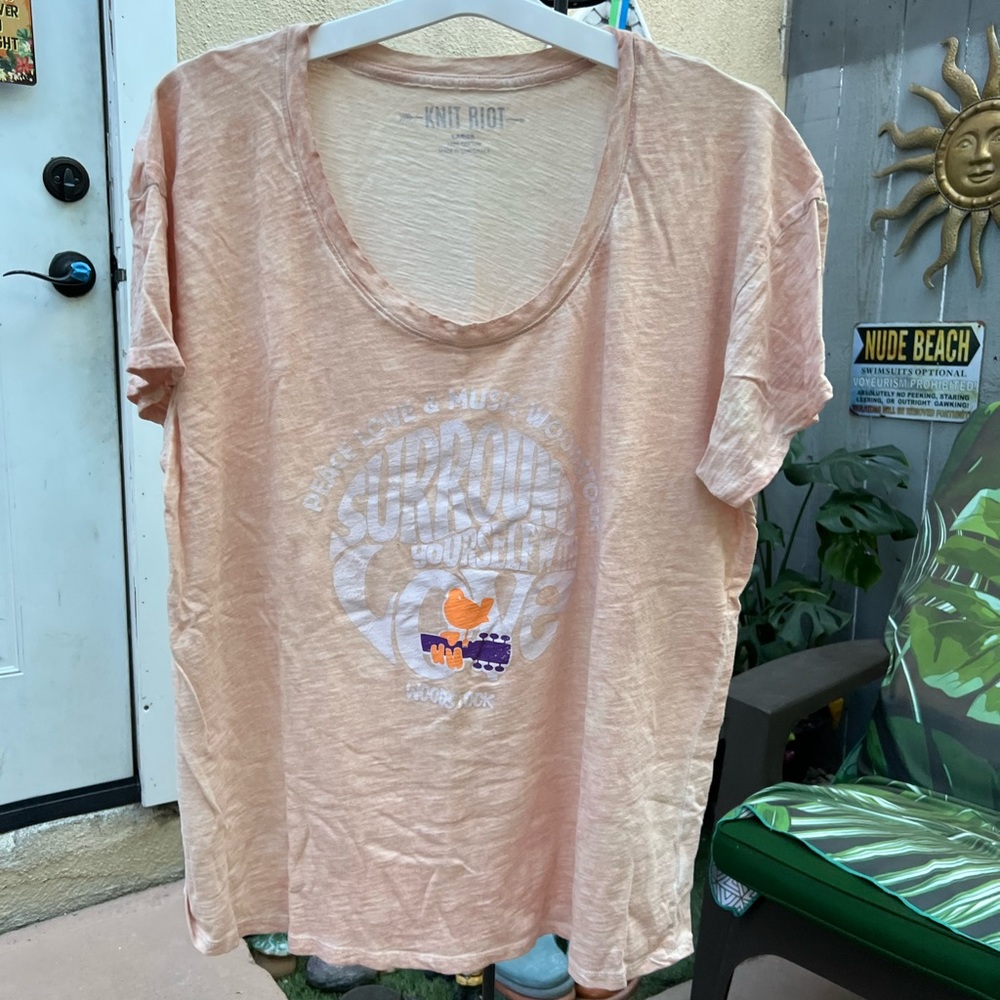 Woodstock scoop neck tee 100% cotton